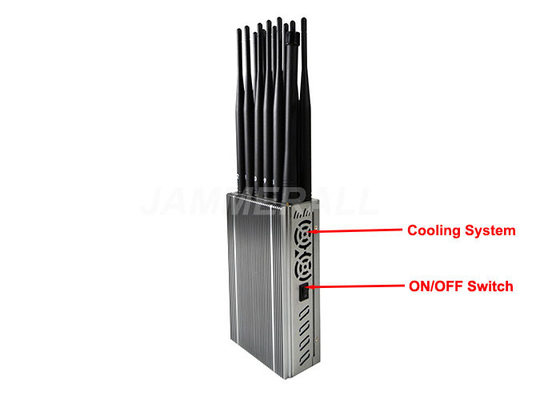 Jammer Sinyal Nirkabel Portabel 12 Band Untuk WiFi / GPS / LOJACK / 3G 4G Jamming