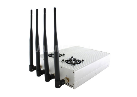 4 Band Desktop 3G Cell Phone Signal Jammer Adaptor Daya AC Dengan Sistem Pendinginan Yang Baik